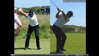 Jon Rahm golf swing  Long Iron faceon amp downtheline July 2017 [upl. by Helms]