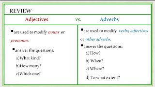 Difference Between Adjective and Adverb [upl. by Ramas841]