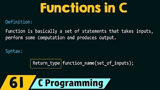 Introduction to Functions in C [upl. by Eclud864]