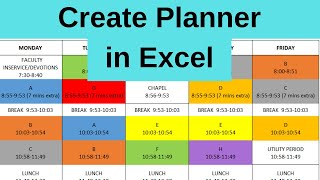 Create Daily Weekly Planner in Excel [upl. by Kehsihba895]