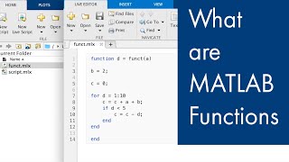 What Are Functions in MATLAB  Managing Code in MATLAB [upl. by Loriner]