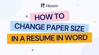 How to Change Paper Size in a Resume in Word [upl. by Anyat40]