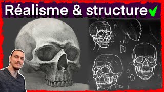 comment dessiner un crâne humain la Structure et le dessin réaliste [upl. by Schoening402]