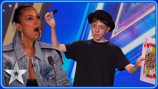 13yearold schoolboys marvellous MAGIC  Auditions  BGT 2023 [upl. by Anneuq1]