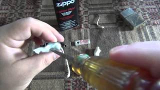 Zippo Lighter Maintenance Replacing Wick amp Flint  Refilling [upl. by Katlaps]