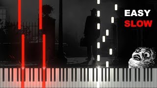 Exorcist Theme  Tubular Bells  EASY SLOW Piano tutorial Synthesia [upl. by Octavia]