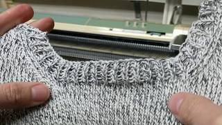 Machine Knitting  Knitin Neckline [upl. by Athalee]