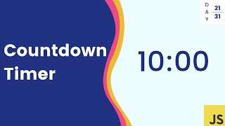 Simple Countdown Timer with JavaScript [upl. by Apple]